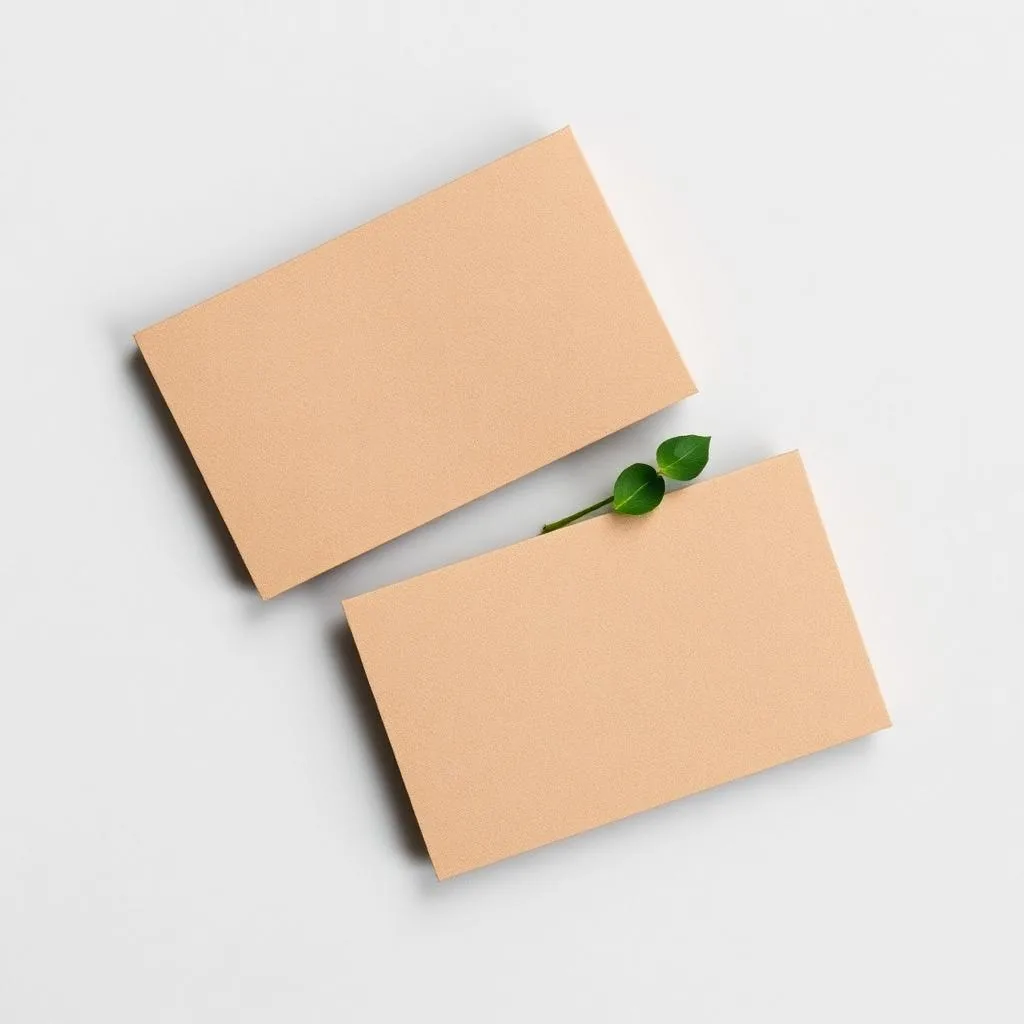 Eco-friendly recycled kraft business cards on FSC-certified stock — Dubai