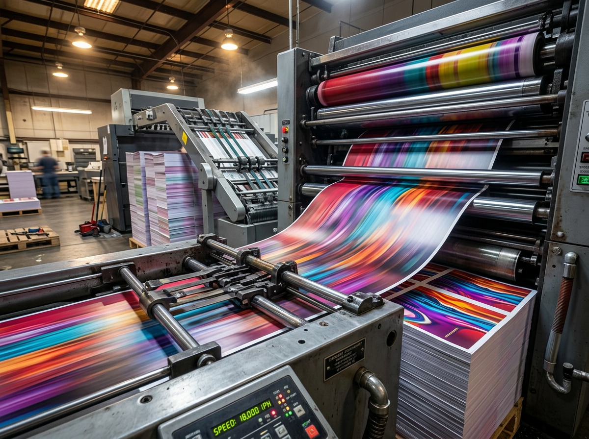 Same-day flyer printing on the digital press at Al-Anaab Dubai