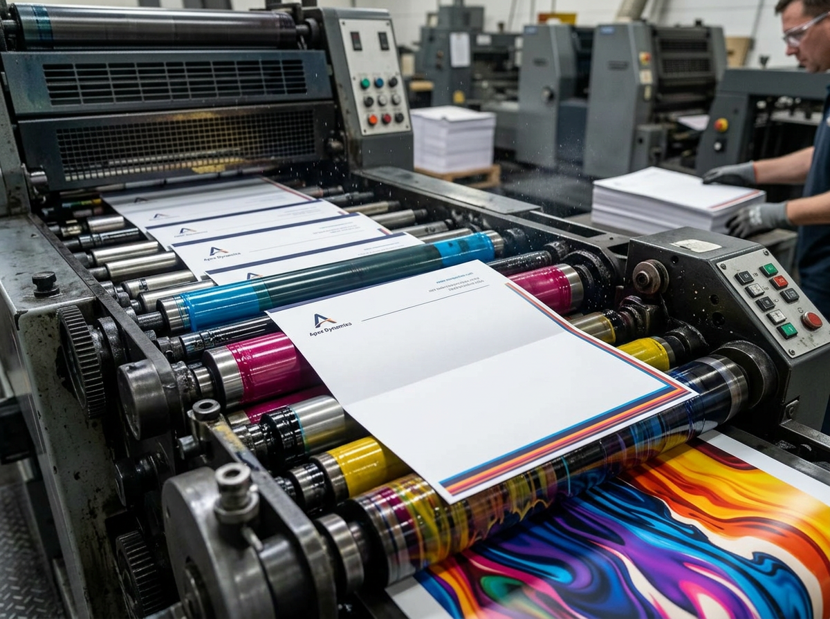 Same-day letterhead printing on digital press at Al-Anaab Dubai
