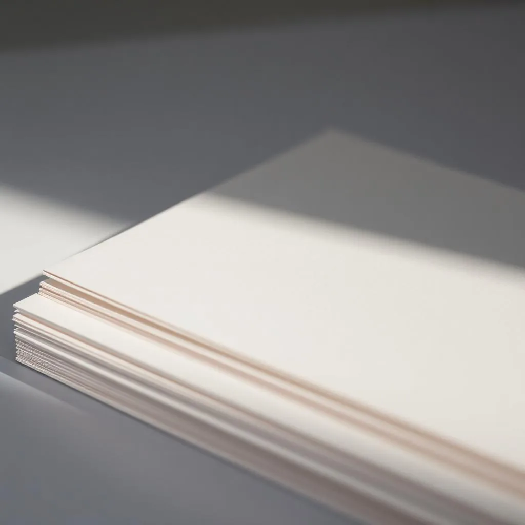 Stack of premium wood-free letterhead paper printed at Al-Anaab Dubai