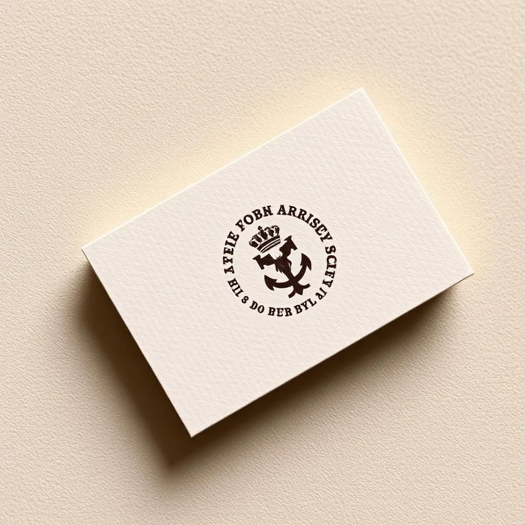 Textured cotton uncoated luxury business card with letterpress logo — Al-Anaab Dubai