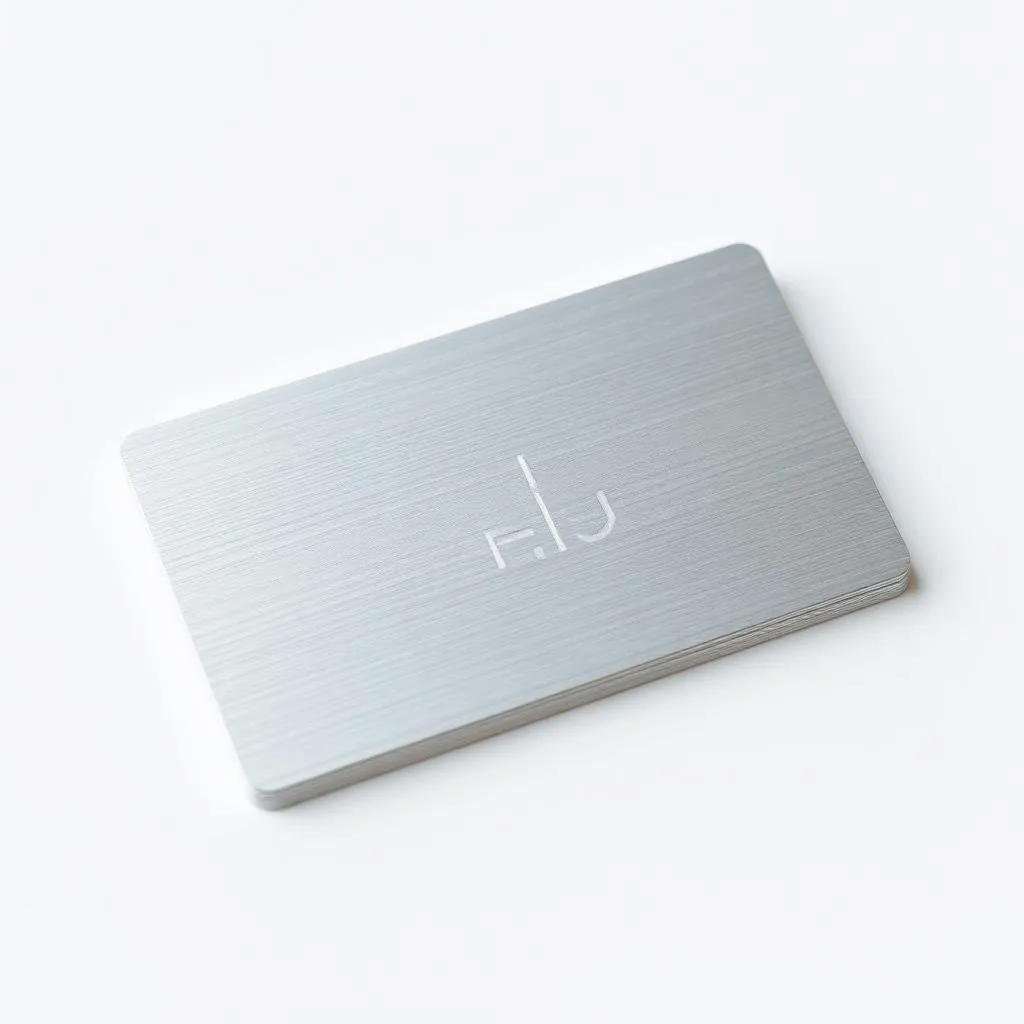 Aluminium business card, lightweight engraved finish — Al-Anaab Dubai
