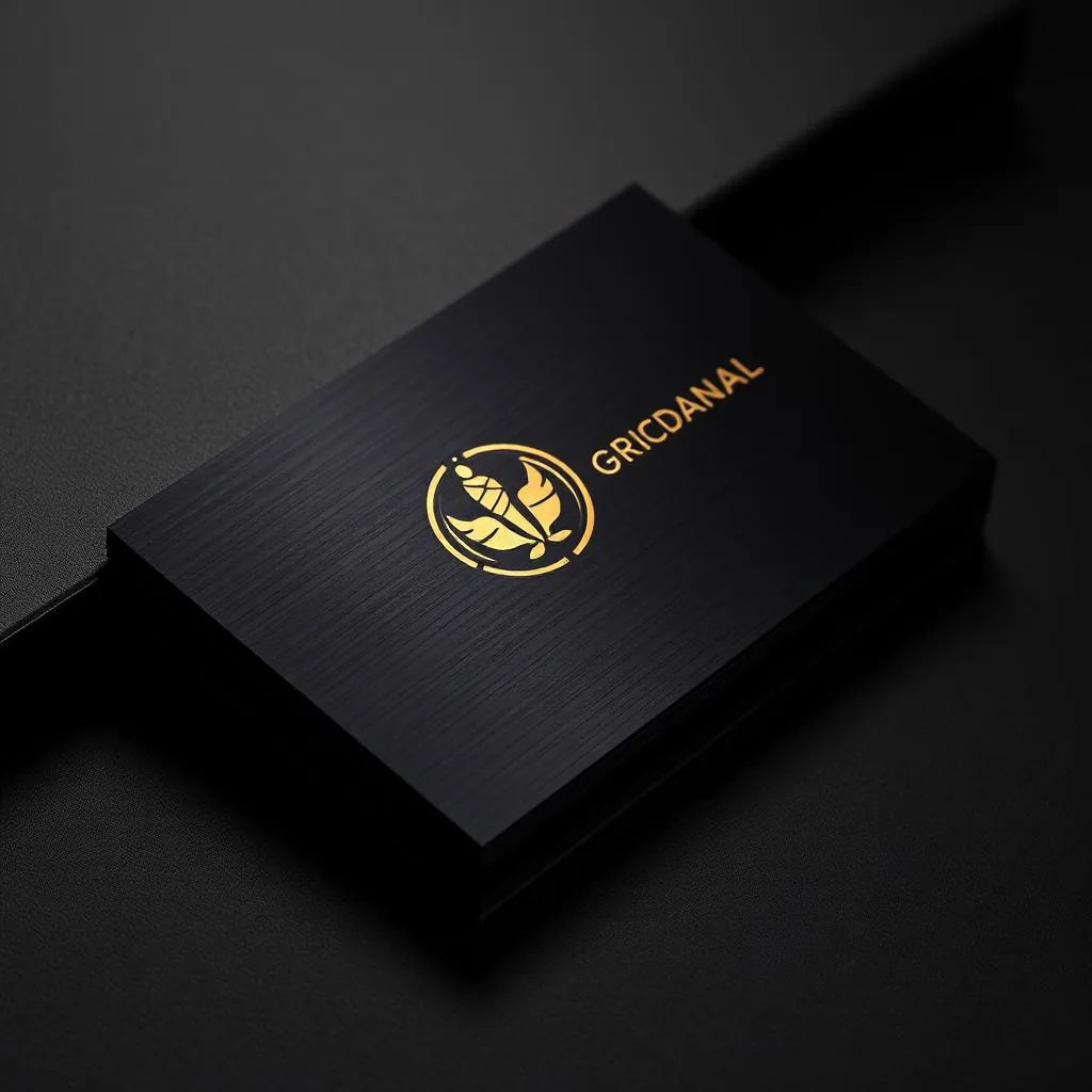 Black PVD metal business card with gold laser engraving — Al-Anaab Dubai