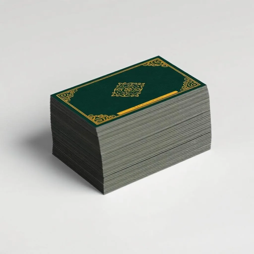 Premium black and gold foil business card printing in Dubai