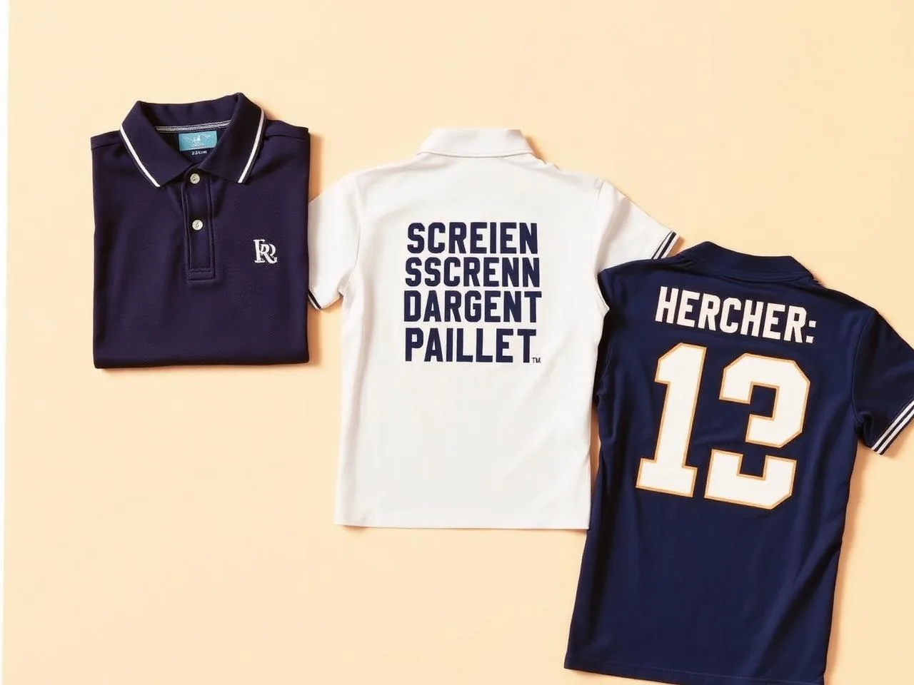 Uniform branding methods: chest embroidery, screen printing and heat-transfer names and numbers